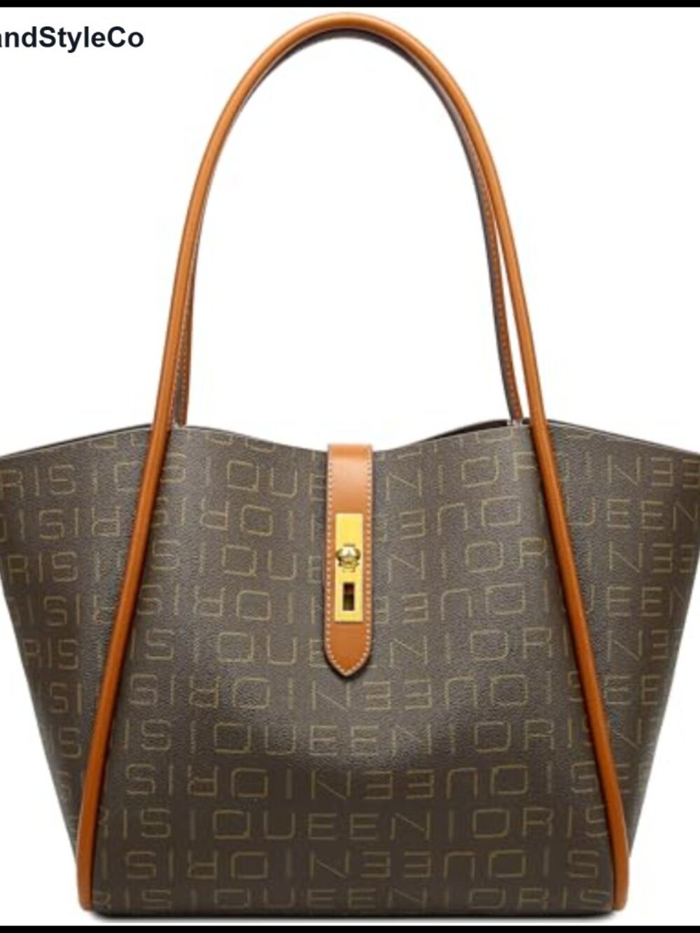Queenoris Retro Satchel Tote Top-Handle Shoulder Handbag with Clutch Large